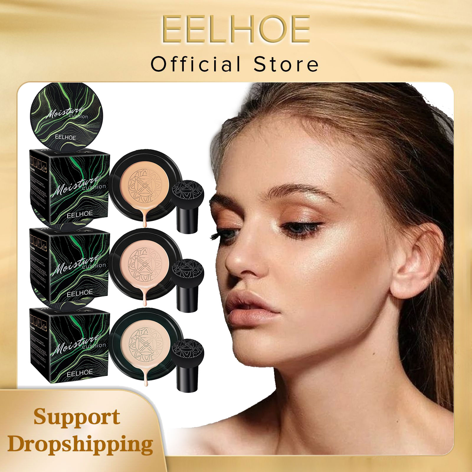 Bb Cushion Korean - Eelhoe ครีมซีซีครีมหัวเห็ดกันน้ำเพิ่มความกระจ่างใสเครื่องสำอางรองพื้นสำหรับมืออาชีพ