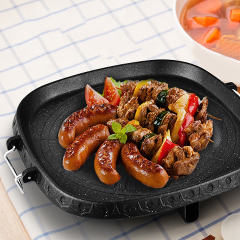 สแควร์ Nonstick กระทะย่างเกาหล - Korean Bbq Grill บทวิจารณ์และราคา