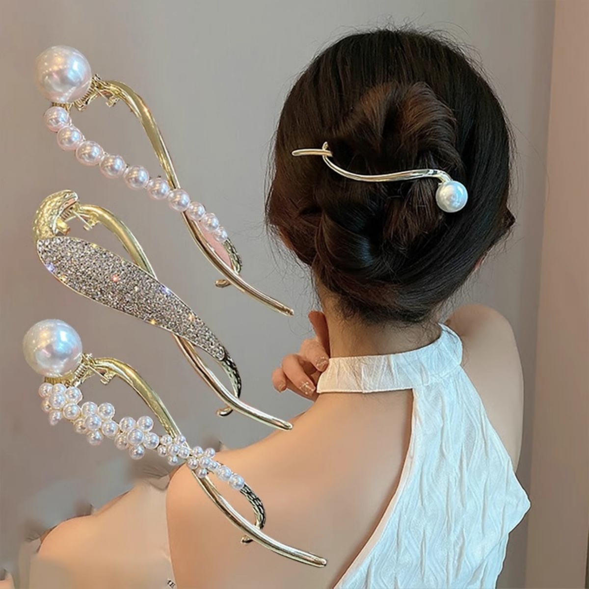 Elegant Glitter ไข่มุกผมคลิปสํ - Korean Girls Lifestyle บทวิจารณ์และราคา